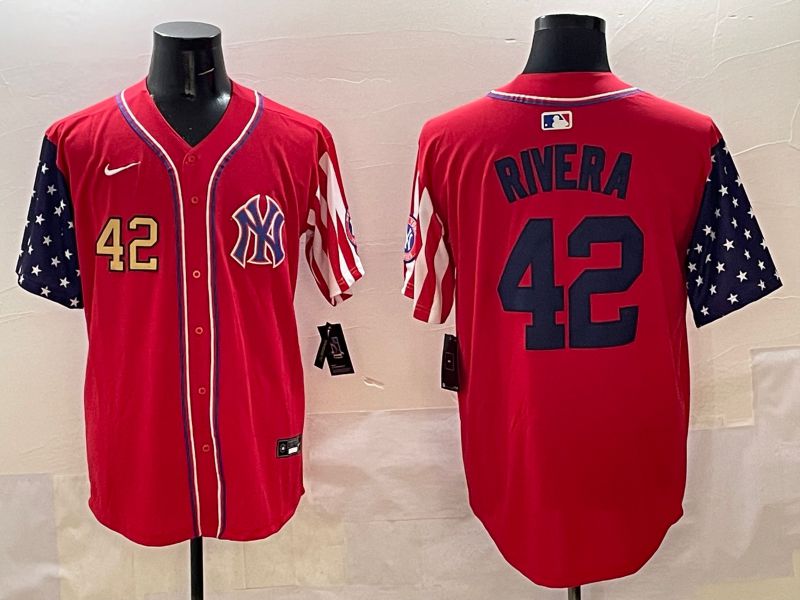 Men New York Yankees 42 Rivera Red a generation of national flags Jointly Name 2025 Nike MLB Jersey style 2
